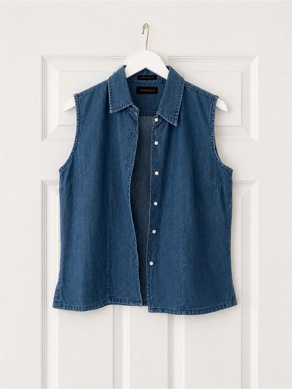UltraClub Cypress Denim Vest Daytona Beach Bike Week L 100% Cotton
